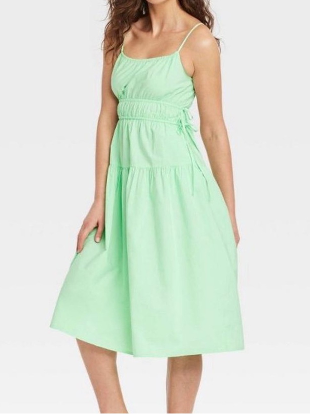 Universal Thread Mint Green Tiered Spaghetti Strap Dress